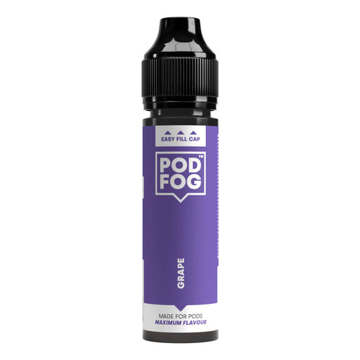 POD FOG Grape 60ml Long Fill bottle for pod devices, 50/50 e-liquid blend, perfect with 70/30 Nic Shots or Nicotine Salts for maximum flavor.